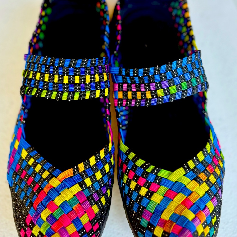Colorful multicolor Woven Women's Shoes -Australian CC Resorts Size US 7.5 EU 38